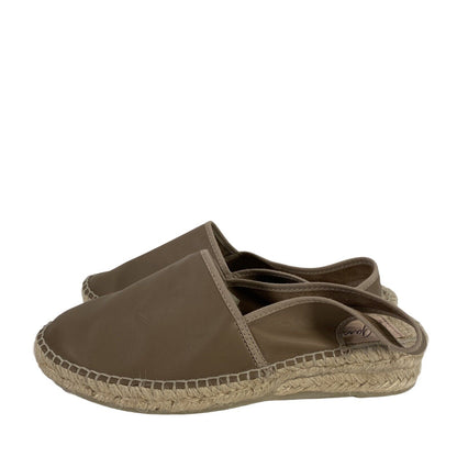 Giamo Women's Taupe Leather Espadrille Sandals - 38 (US 7.5)
