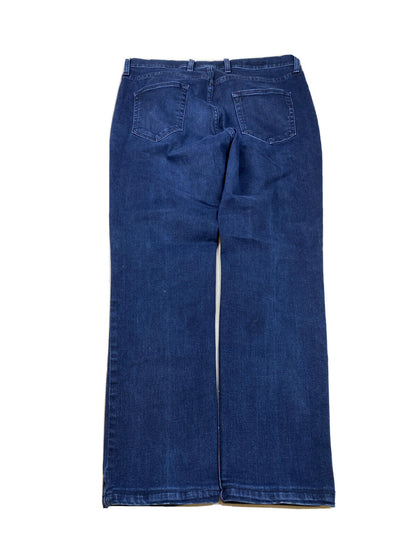 Paul Fredrick Men's Dark Blue Wash Denim Tailored Fit Jeans - 36x32
