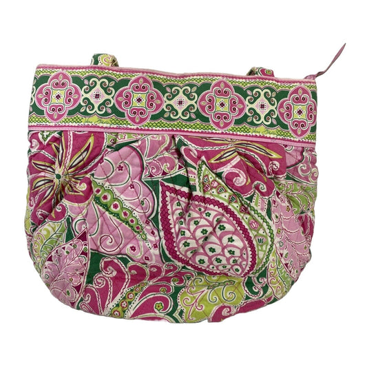 Vera Bradley Pinwheel - Bolso de hombro de tela de algodón rosa