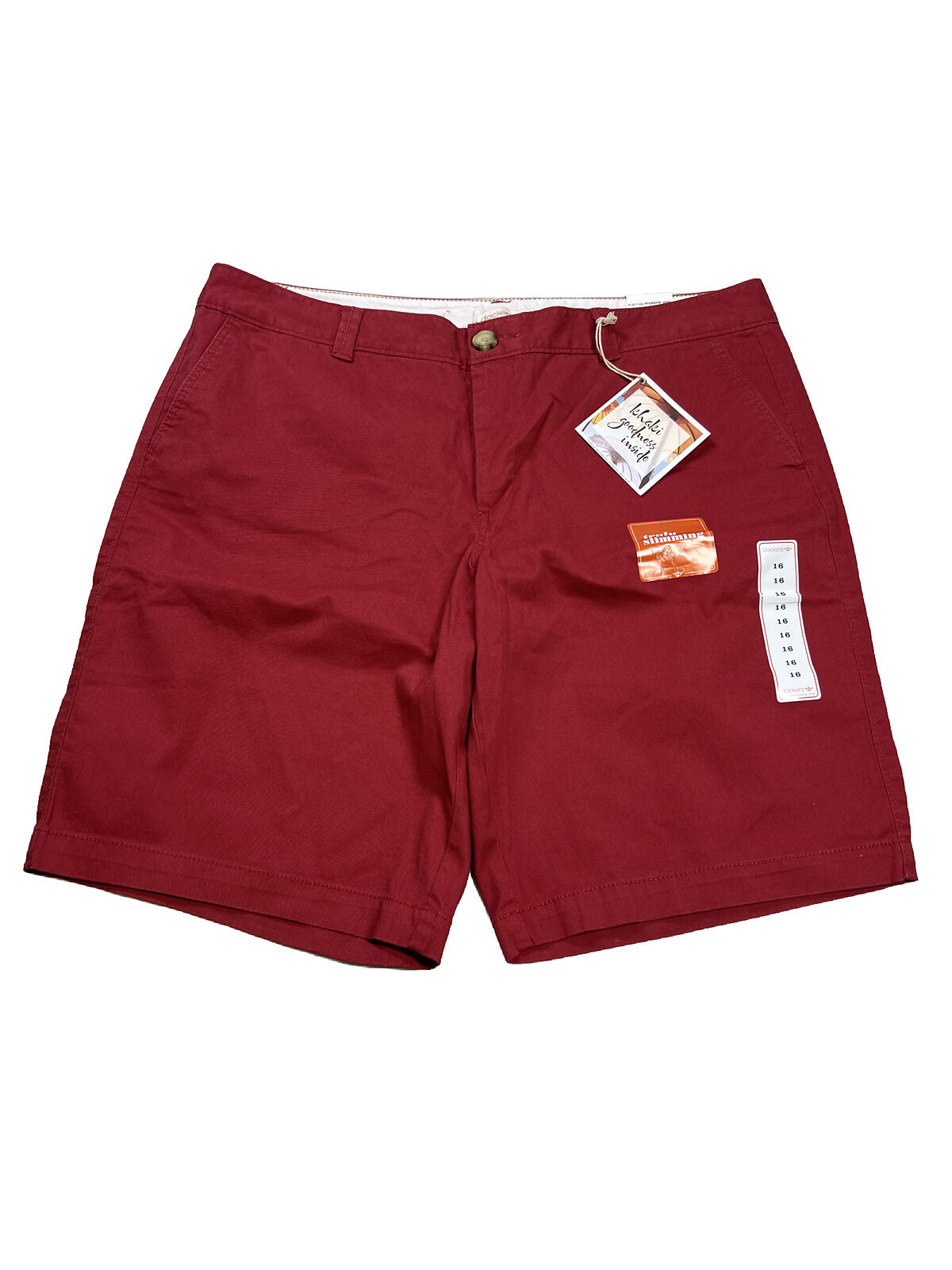 NEW Dockers Women's Red Truly Slimming Khaki Shorts - 16