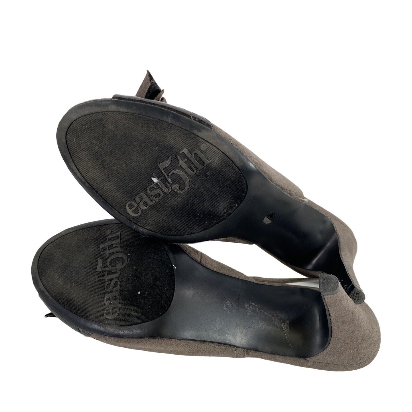 East 5th Women's Gray Fabric Slingback Peep Toe Heels - 8M