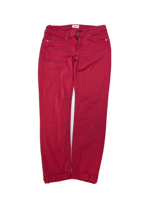Hudson Women's Pink Stretch Denim Cropped Jeans Sz 27