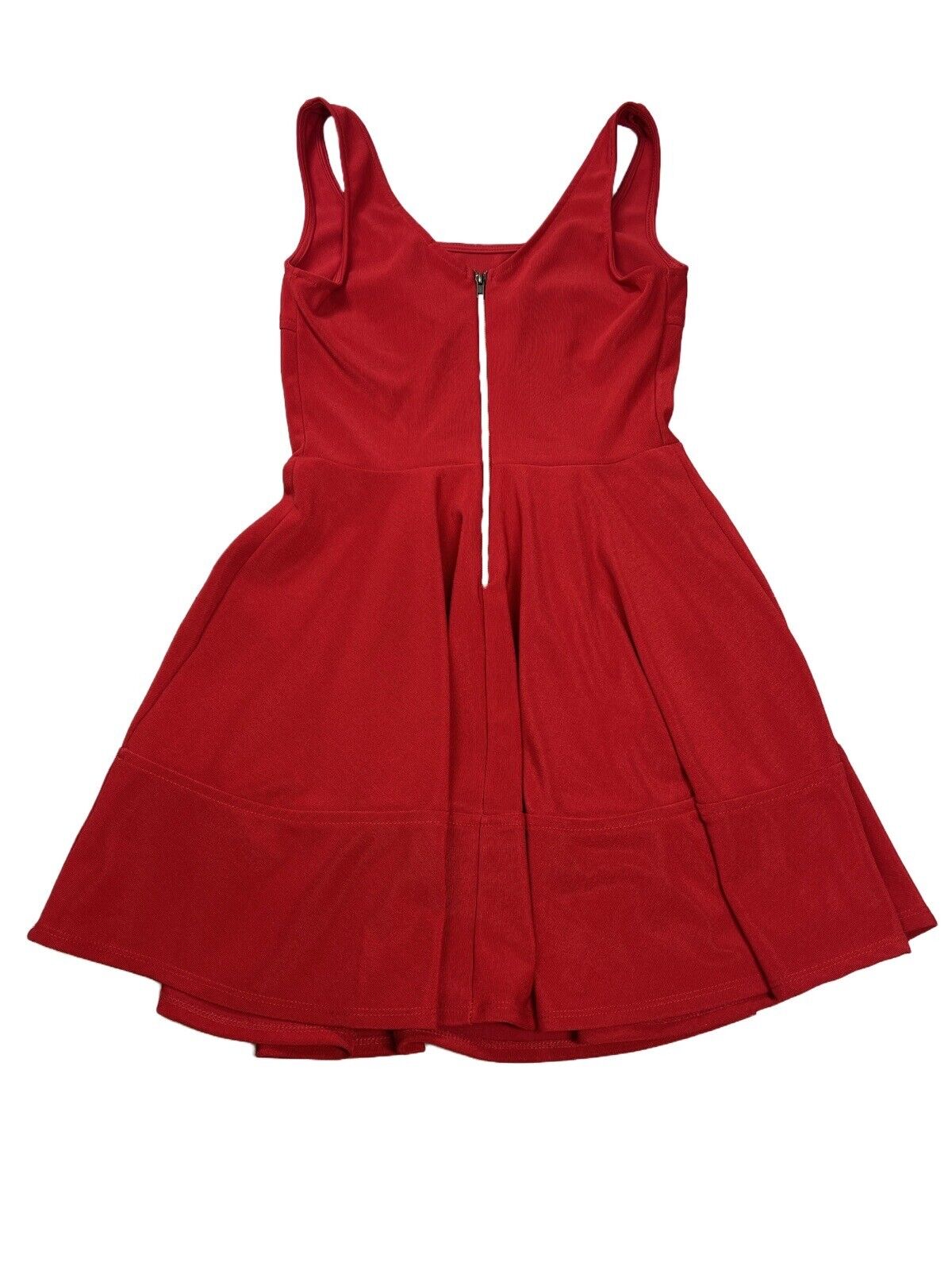 Lulu's Vestido evasé rojo sin mangas para mujer - M