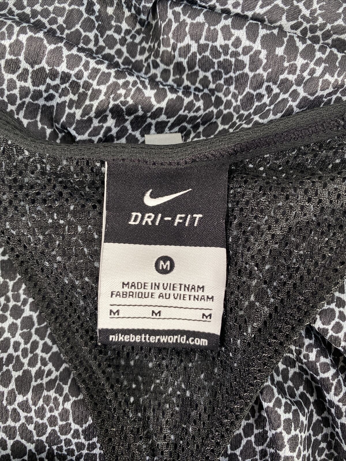 Nike Women's Black Dri-Fit Printed Racerback Athletic Tank Top - M