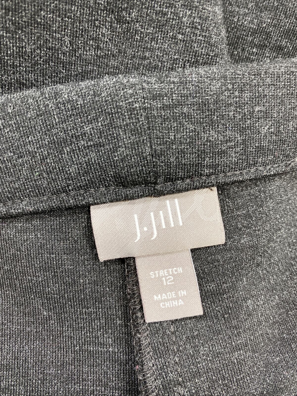 J.Jill Pantalones tobilleros elásticos con cremallera en gris oscuro para mujer - 12