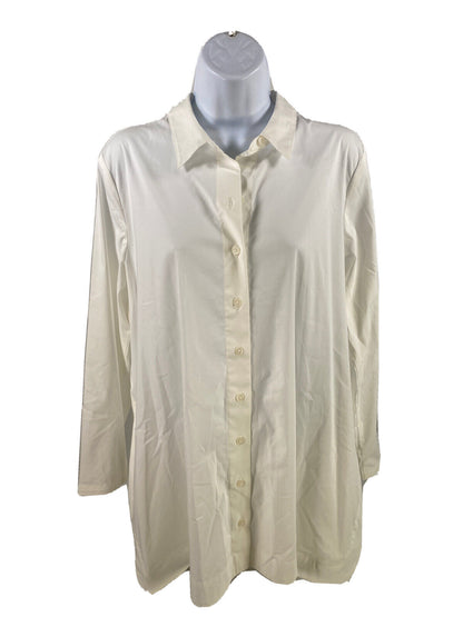 J.Jill Women's White Shirt Collection Button Up Dress Shirt - M Petite