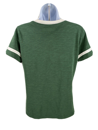 Nike Women's Green Cotton Michigan State MSU V-Neck T-Shirt - S