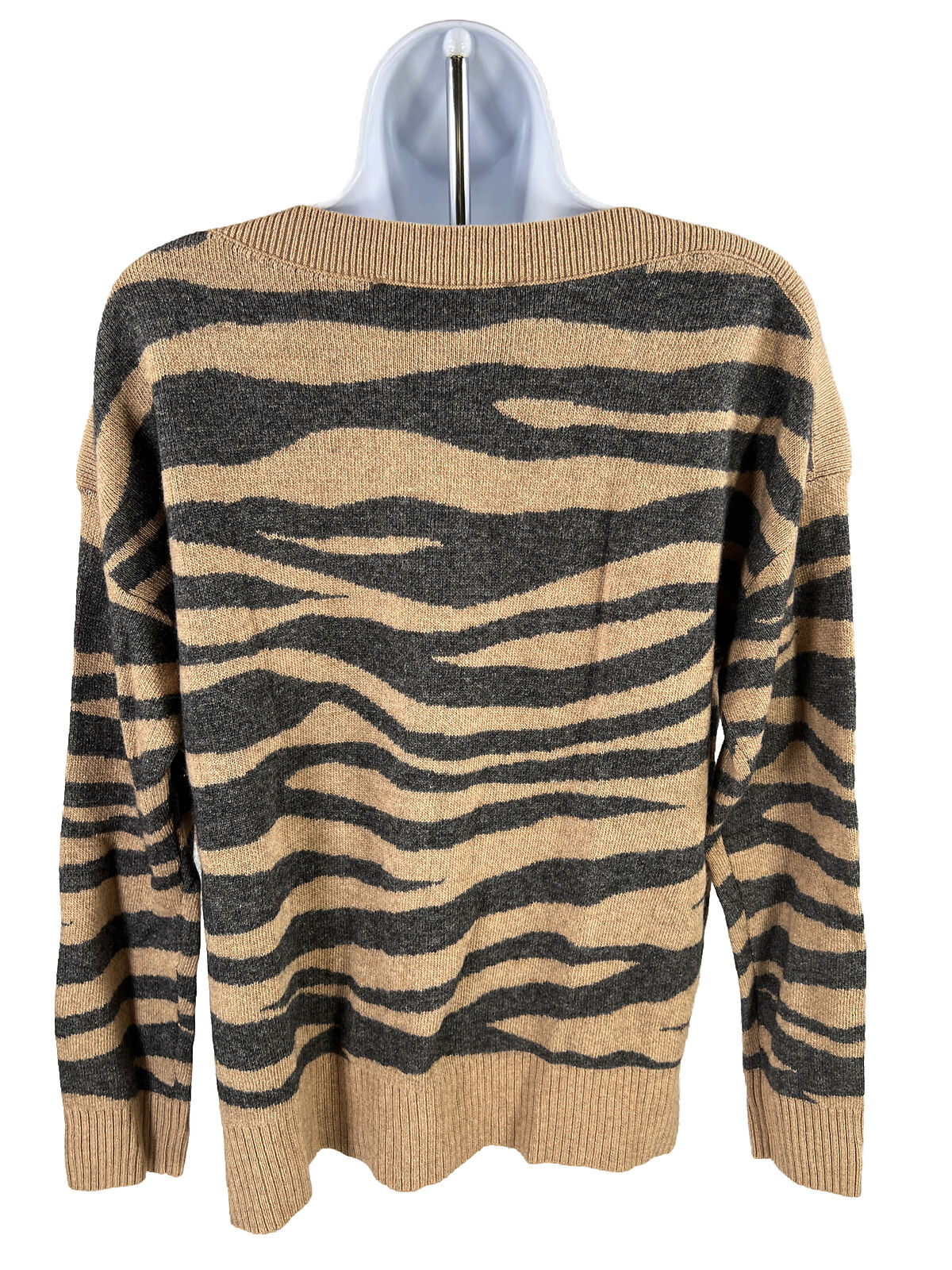 NEW LOFT Suéter de manga larga con cuello barco marrón para mujer - S