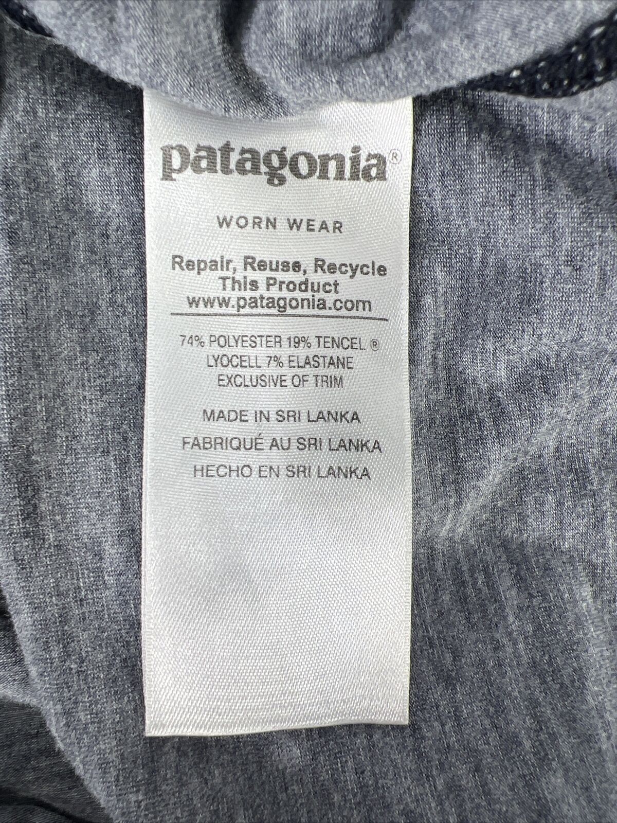 Camiseta Patagonia de manga corta aleteo azul/gris para mujer - S