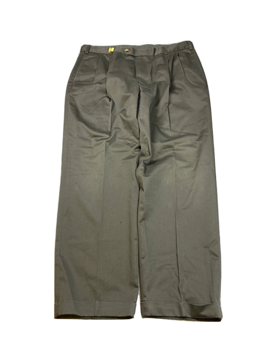Jos A Bank Travelers Collection Men's Green Cotton Dress Pants - 40x30
