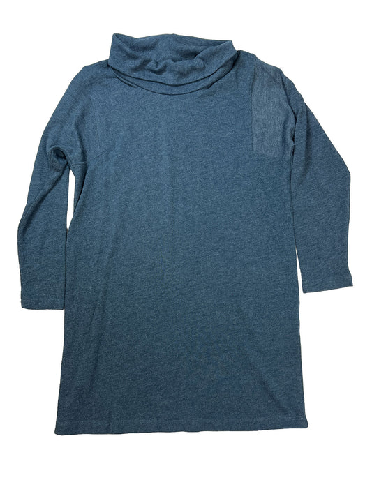 J. Jill Vestido estilo suéter de punto puro azul con cuello vuelto para mujer - Petite XS