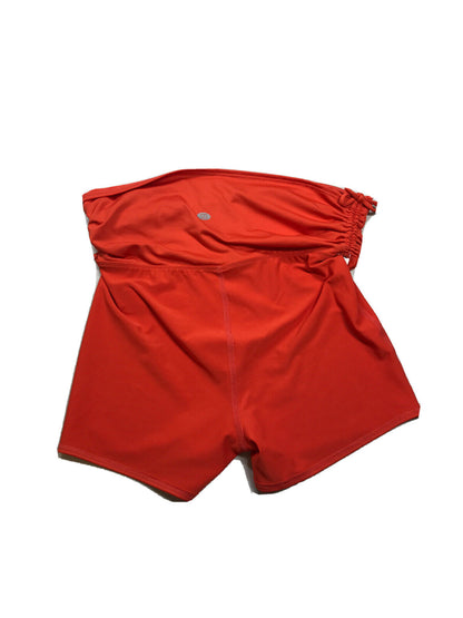 NEW Pure + Good Anthropologie Women Orange Coral Foldover Swim Shorts - S