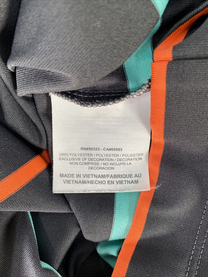 Nike Polo de golf Activewear de manga corta a rayas grises para hombre - XL