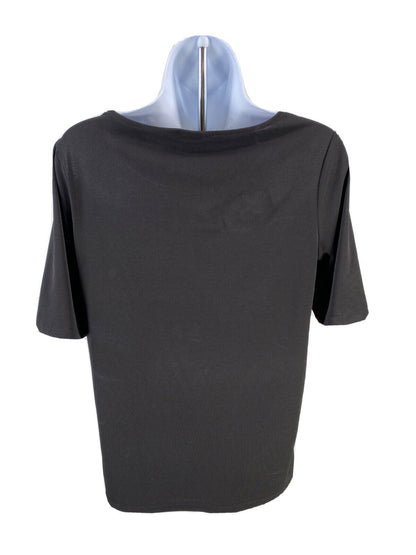 Chico's Women's Black Stretch Short Sleeve Top Shirt Sz 0/US S