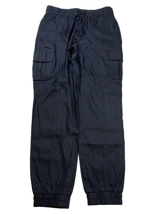 NEW INC Pantalones casuales Nomad de mezcla de lino negro para mujer - M