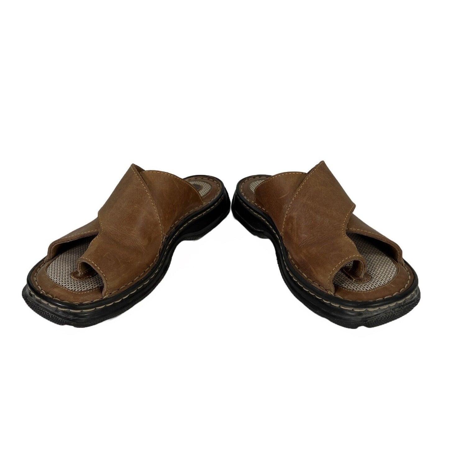 Sandalias de dedo del pie de cuero marrón Born para hombre - 9