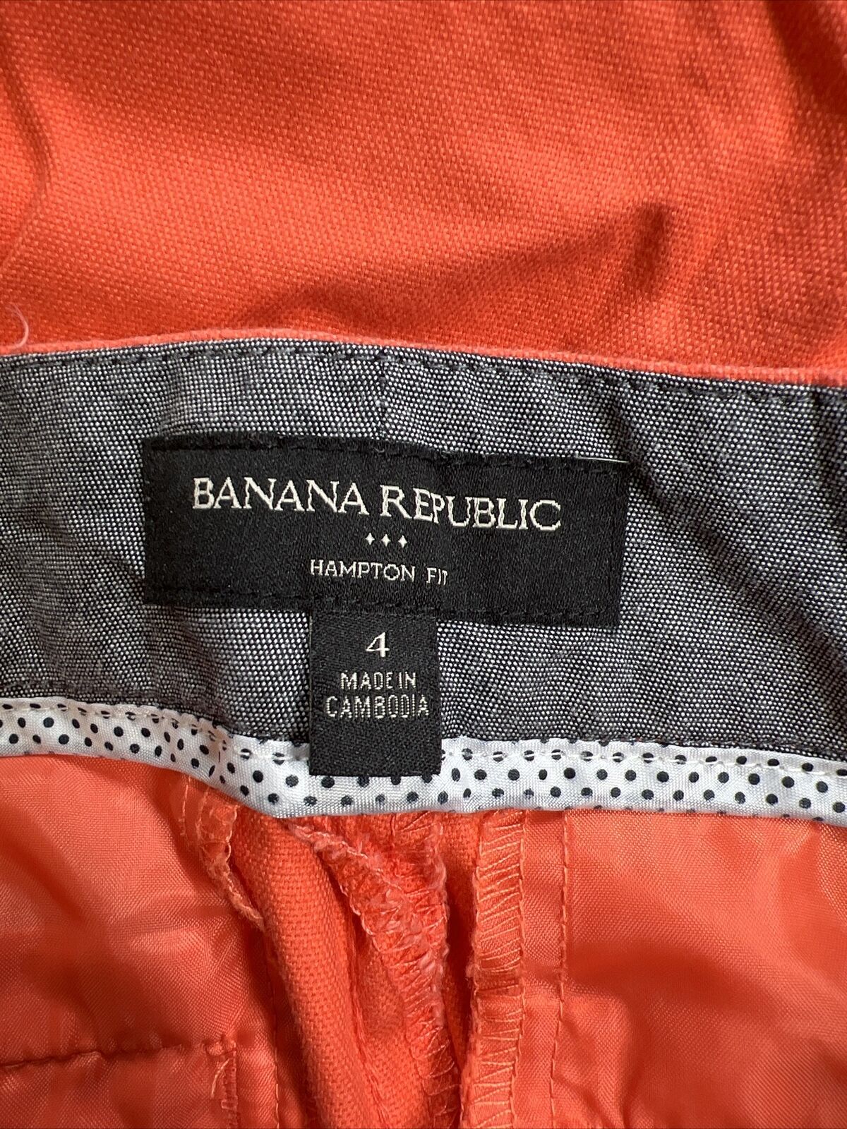 Banana Republic Women's Orange Hampton Fit Chino Shorts - 4