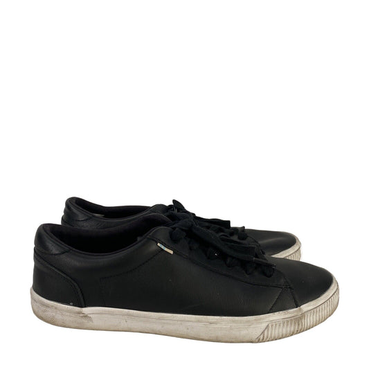 Toms Men's Black Leather Carlson Lace Up Casual Sneakers - 8.5