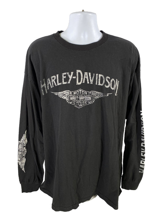 Harley Davidson Men's Black Graphic Long Sleeve T-Shirt - 2XL