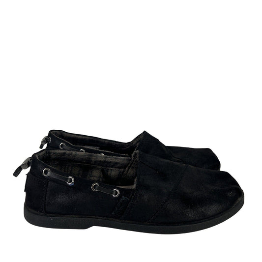 Bobs Skechers Women's Black Fabric Chill Luxe Fleece Lined Shoes - 8