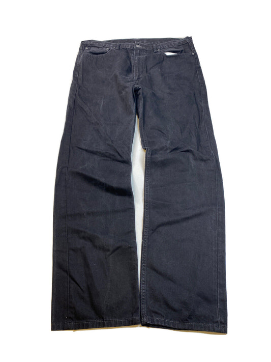 Levis 505 Men's Black Regular Fit Denim Jeans - 38x34