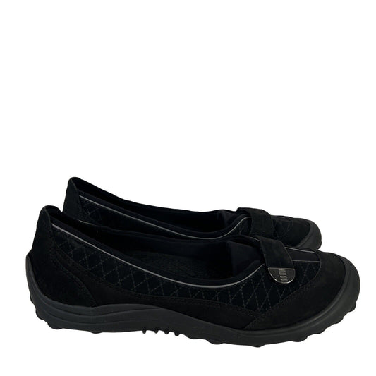 Lands' End Women's Black Leather Flats Shoes - 10 B