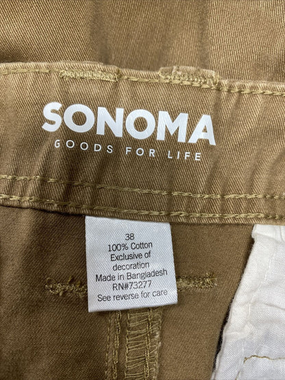 NEW Sonoma Men's Brown Cotton Cargo Shorts - 38