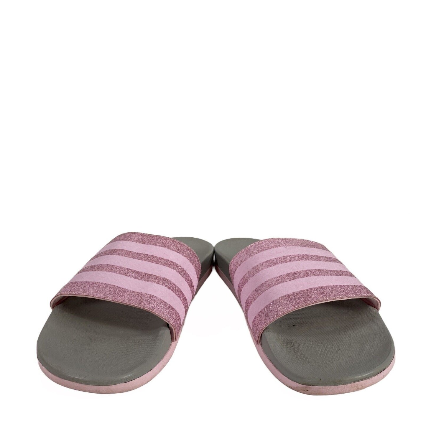 Adidas Women's Pink Metallic Adilette Slide Sandals - 6