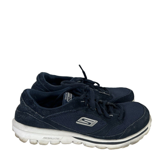 Skechers Women's Blue Go Walk Lace Up Casual Athletic Sneakers - 7