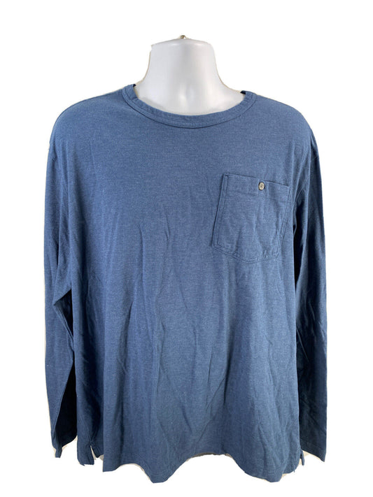 Camiseta de mezcla de algodón de manga larga azul marino para hombre Duluth Sz XL
