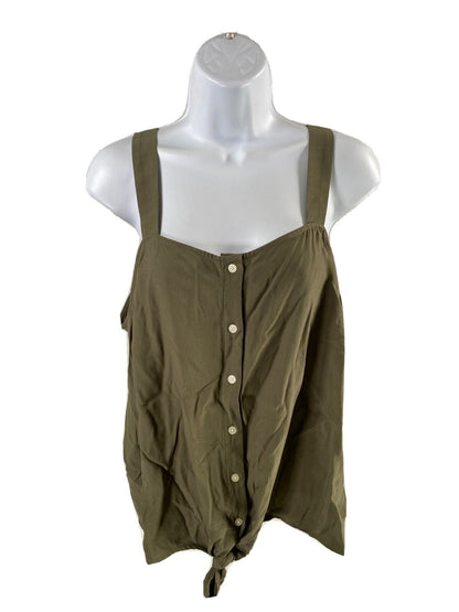 NEW LOFT Women's Green Sleeveless Tie Front Tank Top - L