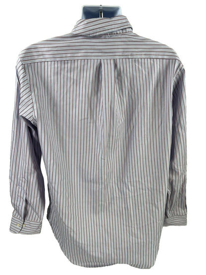 Lauren Ralph Lauren Men's Purple Striped Non Iron Dress Shirt - 15 1/2