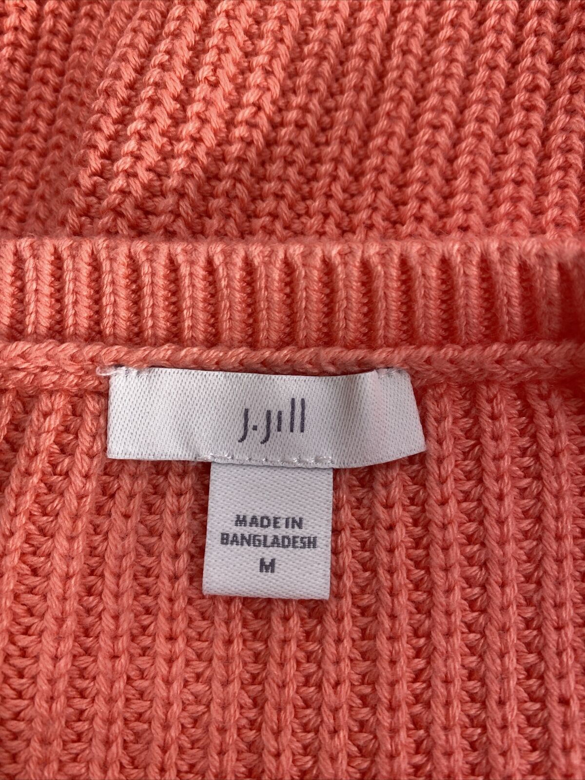 J.Jill Women's Pink/Coral Long Sleeve Pullover Sweater - M
