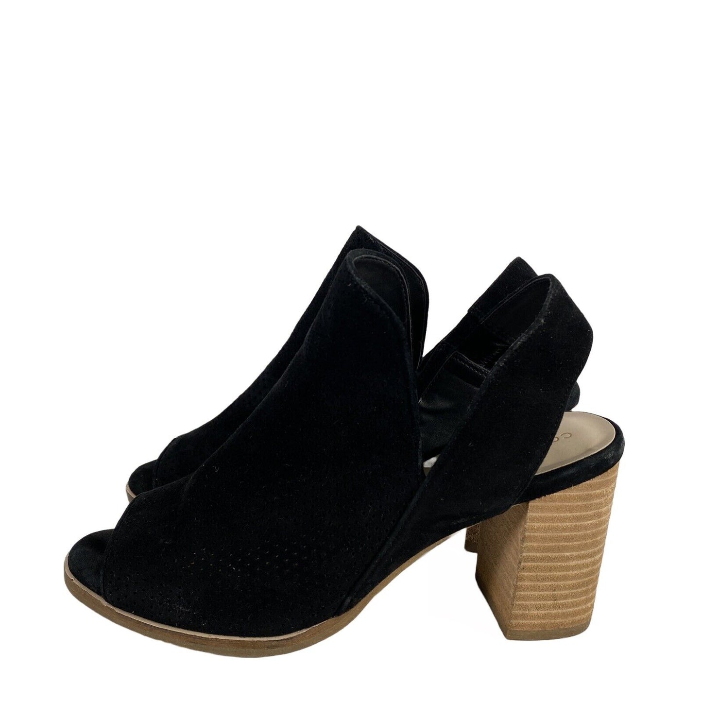 Cole Haan Women's Black Suede Callista Slingback Heeled Sandals - 7.5