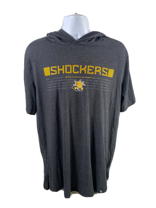 NEW Under Armour Men's Gray Wichita State Short Sleeve Hooded Shirt - L