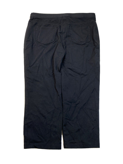 Chico's Pantalones cortos rectos con cintura elástica para mujer, color negro, 1,5 US 10