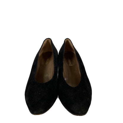 Panara Zapatos de vestir con cuña de ante negro para mujer 37.5 (US 7.5)