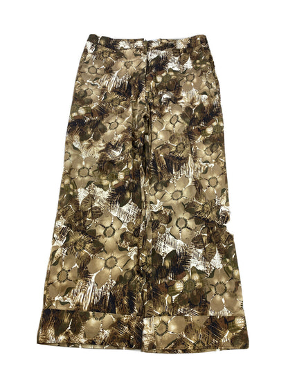 Chico's Women's Brown Floral Cuffed Dress Pants - 0.5/US 6