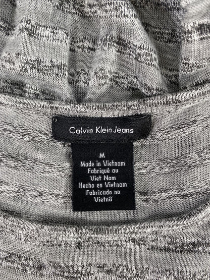 Calvin Klein Women's Gray Short Sleeve Pocket Front T-Shirt - M