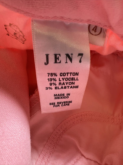 Jen7 7 For All Mankind Vaqueros pitillo recortados elásticos en rosa para mujer - 4