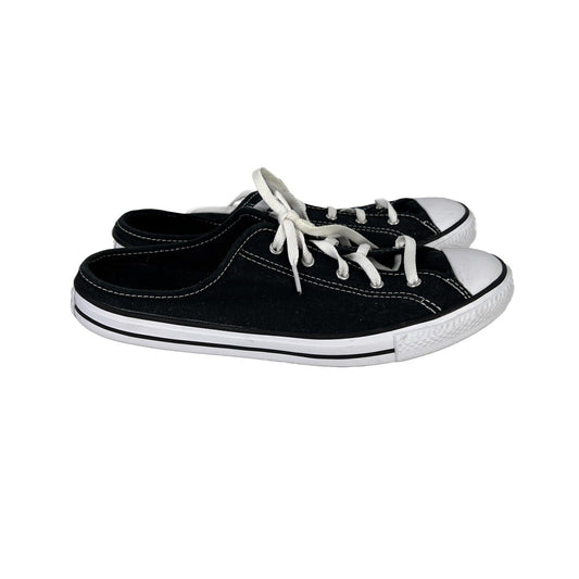 Converse Women's Black Canvas Lace Up Slip On Casual Shoes - 8