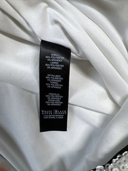 NUEVO vestido de lentejuelas negro/blanco para mujer White House Black Market - S