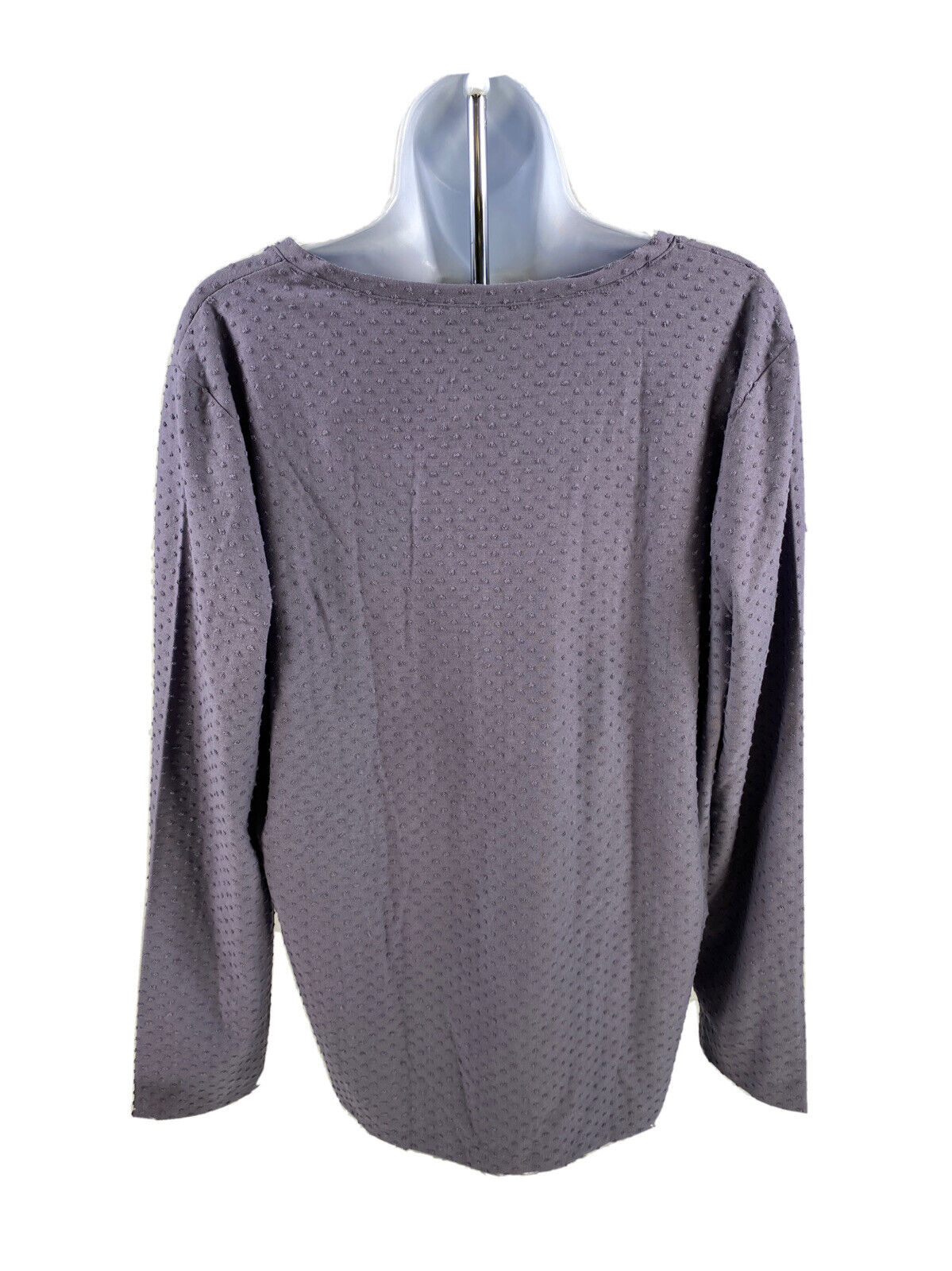 NEW Loft Women's Purple Textured V-Neck Long Sleeve T-Shirt - XL