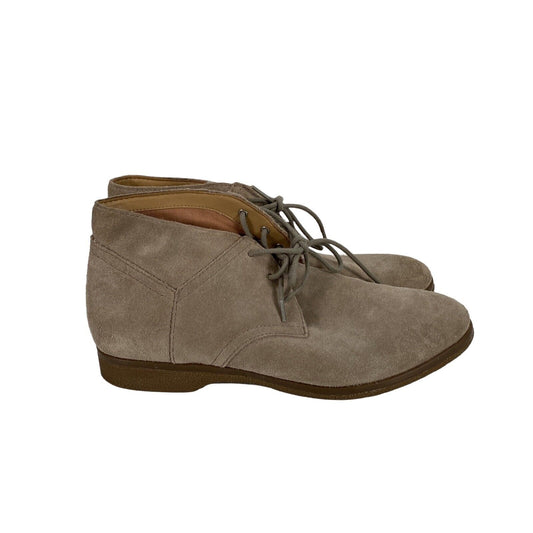 Franco Sarto Women's Gray Taupe Suede Lace Up Chukka Boots - 9 M