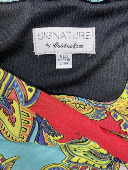 NUEVO vestido recto sin mangas multicolor Signature by Robbie Bee - L Petite