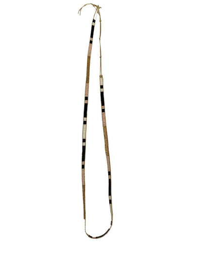 Lulu Dharma Women's Black & Gold Beaded Necklace