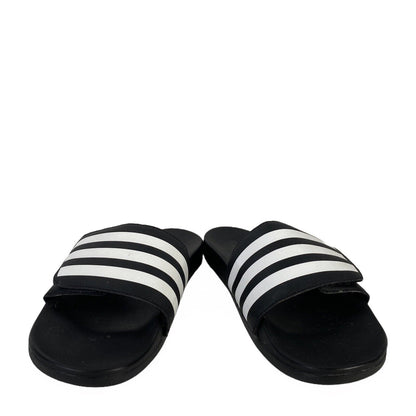 Adidas Men's Black Synthetic 3-Stripe Slides Sandals - 9