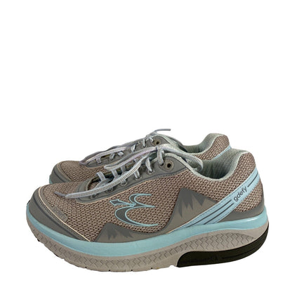 gdefy Women's Gray/Blue Gravity Defyer Lace Up Walking Sneakers - 10