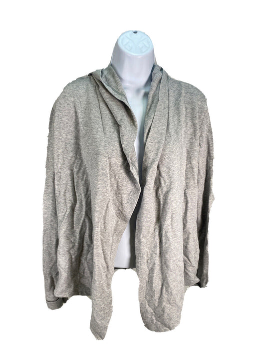 Calia Women's Gray Long Sleeve Terry Knit Hooded Cardigan Sz L
