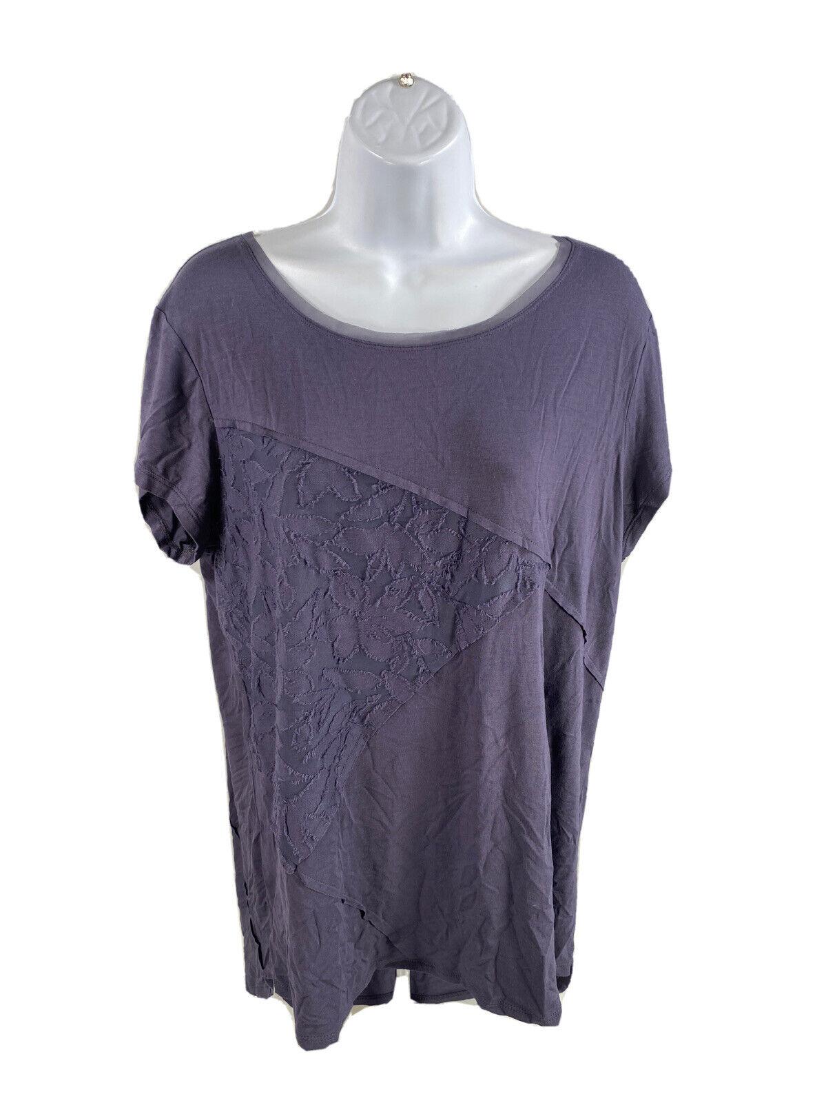 NEW Simply Vera Wang Women's Purple Short Sleeve T-Shirt - L